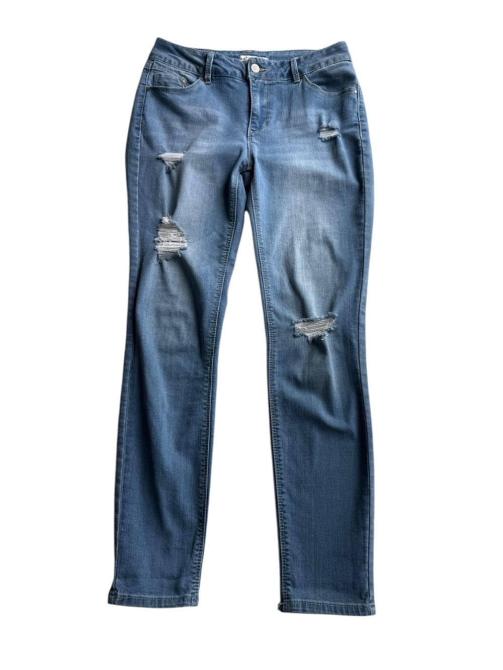 Artisan NY Distressed Skinny Ankle Jeans Blue Size 6 stretch Denim Mid rise